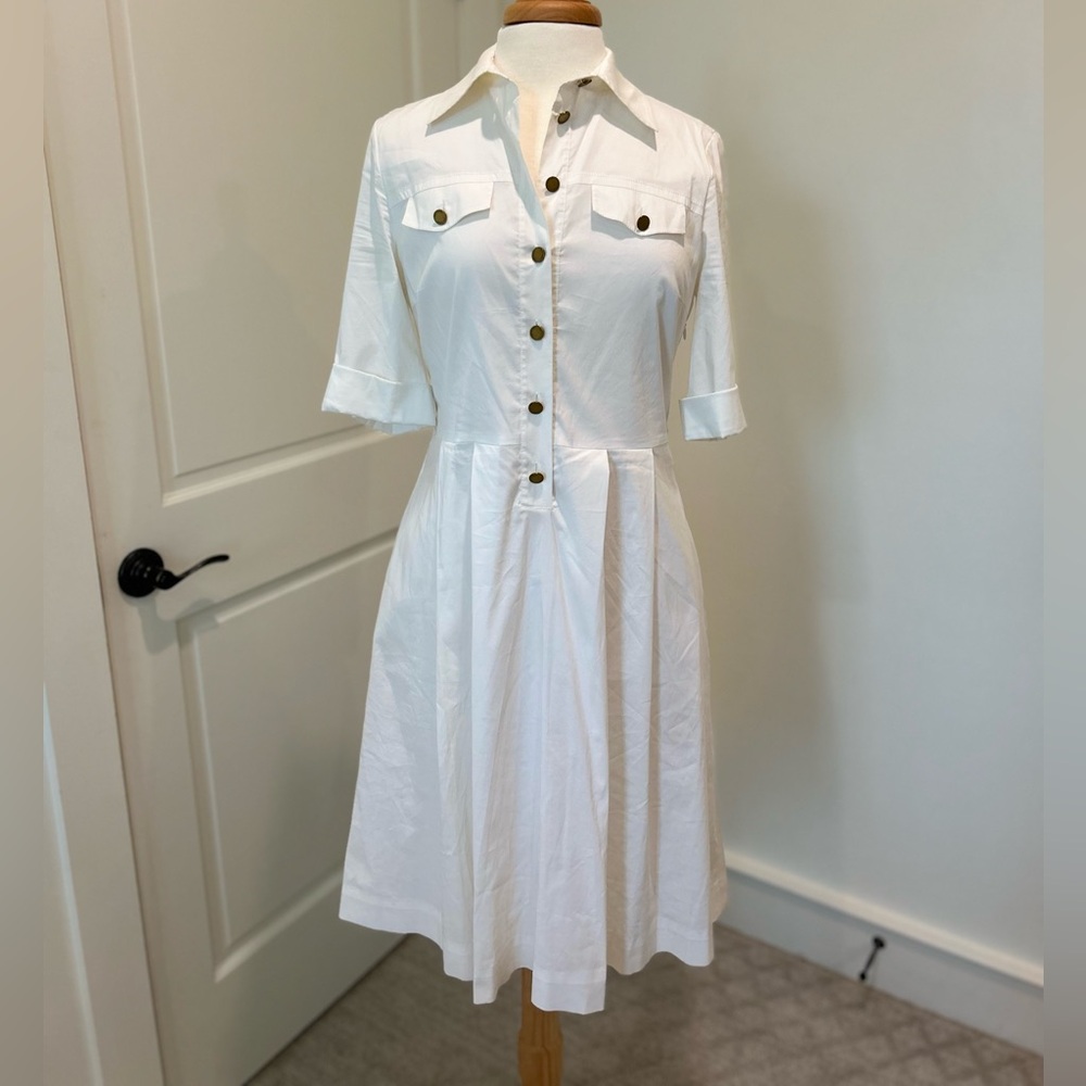 Tory Burch White Button-Down Dress Size 8